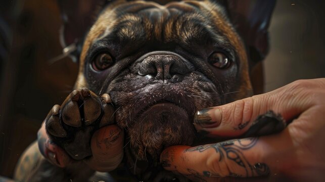 Dog Owner Trims Nails His Pet, Banner Image For Website, Background, Desktop Wallpaper