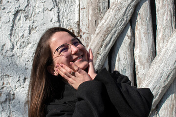 Portrait of a young woman in eyeglasses	