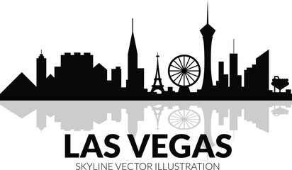 las vegas vector silhouette skyline vector art © Ashes Studio