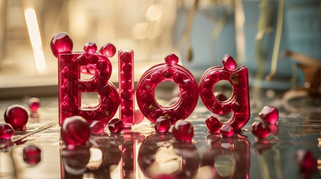 Ruby Crystal Blog concept creative art poster.