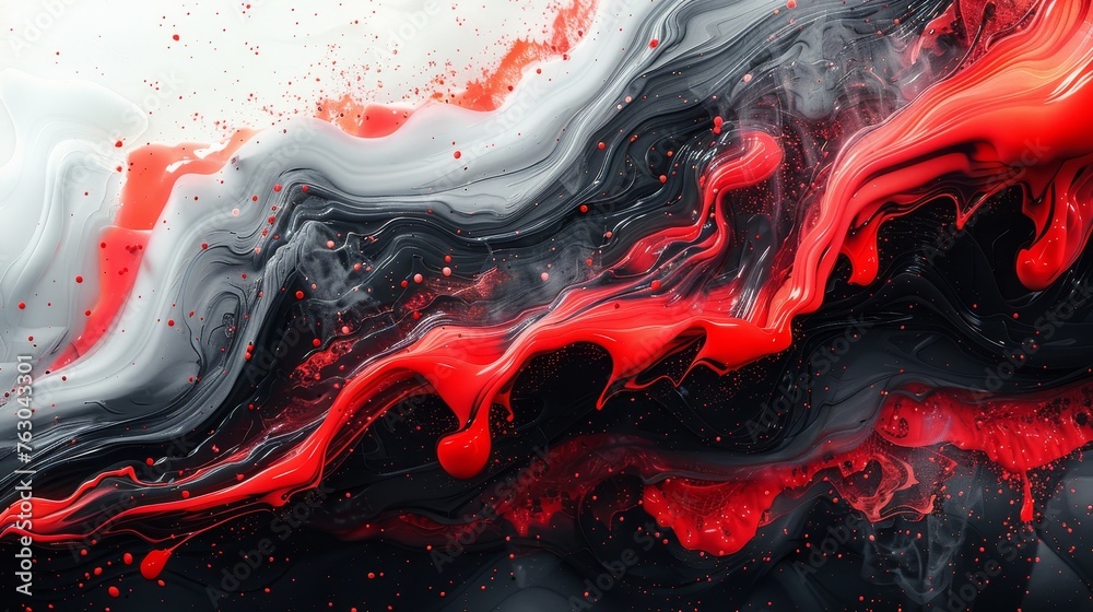 Poster Stylish abstract color background with ink splats in a Japanese style. Ideal background for wallpaper, interiors, marketing materials, flyer covers, posters, banners, and booklets.