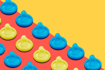 Pattern with group of condoms	