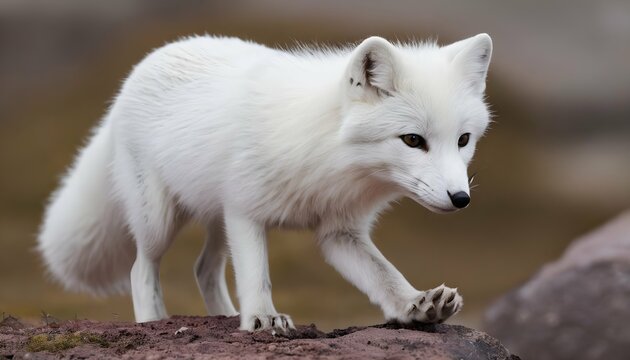 An Arctic Fox With Its Paw Raised Ready To Pounce Upscaled 3