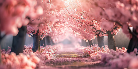 Sakura Cherry blossoming alley