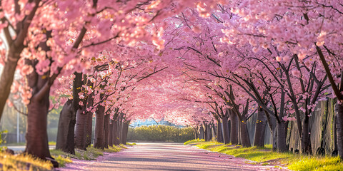 Sakura Cherry blossoming alley, beauty