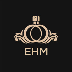Obraz premium EHM Letter logo design template vector. EHM Business abstract connection vector logo. EHM icon circle logotype. 