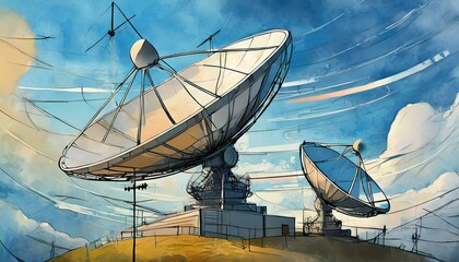 Obraz premium satellite dish in the sky