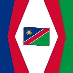 Namibia Flag Abstract Background Design Template. Namibia Independence Day Banner Social Media Post. Namibia Background