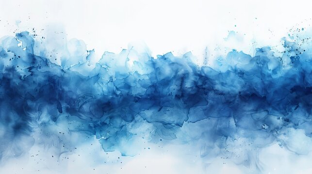 Watercolor background of abstract blues