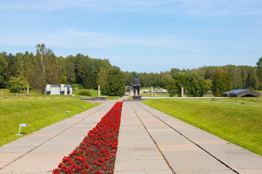 Khatyn, Belarus - September 20, 2020: Sculpture of the memorial complex Unconquered Man