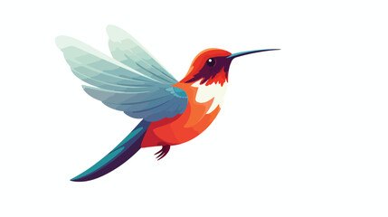 Sad hummingbird on white background illustration flat 