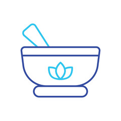 two color Singing Bowl vector icon