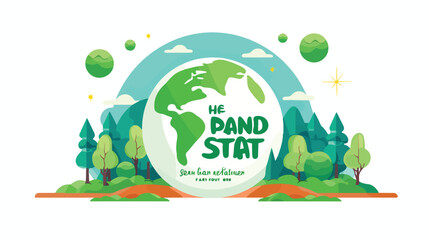 Save our planet earth campaign flat vector  - obrazy, fototapety, plakaty