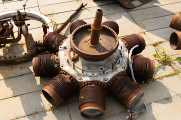 Aircraft engine components, part of an old engine