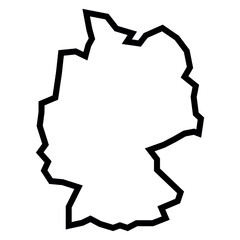 black vector germany outline map white background