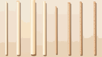 Set of dowels for mounting on a beige background 