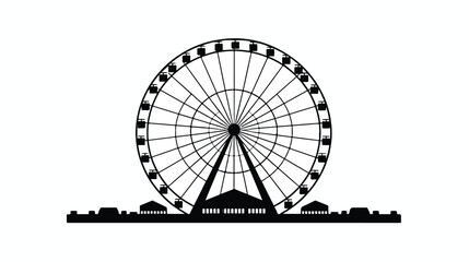 Simple ferris wheel silhouette illustration 