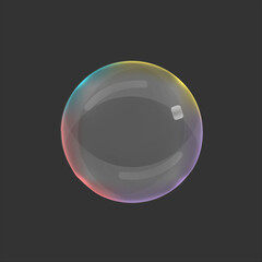 This is a soap bubble in rainbow colors on a black background.