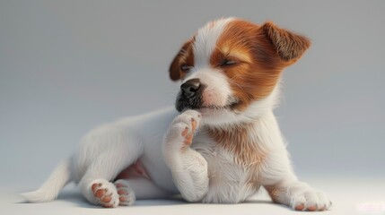 Puppy Jack Russell Scratching Himself, Banner Image For Website, Background, Desktop Wallpaper