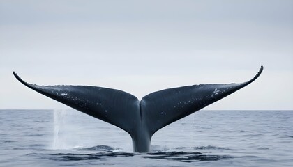 A Blue Whale With Its Tail Fin Above The Water Re Upscaled 5