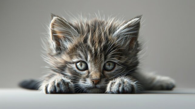Small Maine Coon Kitten Posing, Banner Image For Website, Background, Desktop Wallpaper