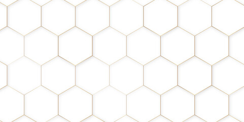 Modern Hexagonal Cell Structure Outline Seamless Pattern Vector Trendy Abstract Background. Line Art Graphic Decorative Hexagons Grid Geometric Texture Regular Repetitive Wallpaper. Neat Illustration
