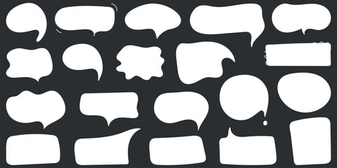 Obraz premium Hand drawn rectangle frame set.Doodle frame for textbox. Geometric Doodle border. Flat Vector illustration. 