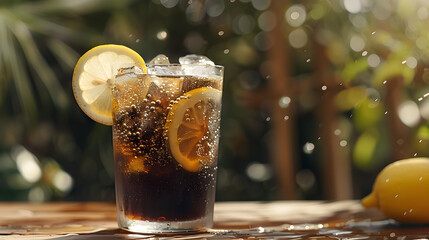 A Refreshing Ice Coffee Scene on a Tranquil Sunny Day - An Epitome of Simple Summer Pleasures