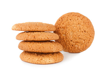 Oatmeal cookies isolated on a white background