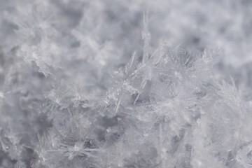 Obraz premium close-up macrophotography of crystals of geometric patterns of snowflakes