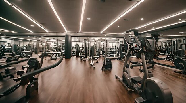 A Modern Fitness Center Filled With Strength Training Equipment and Cardio Machines