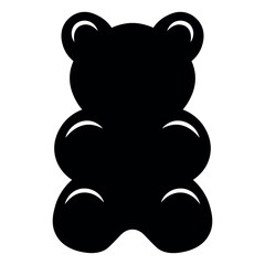 black vector gummy bear icon on white background