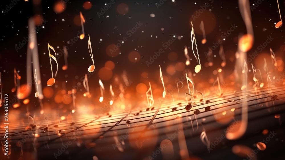 Poster musical notes floating in the air. perfect for music-related projects