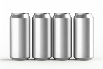 A group of aluminum cans lined up next to each other. Perfect for beverage industry promotions