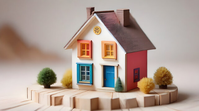 House model. Property home and real estate insurance concept. miniature model house. Mortgage concep. AI generated image, ai..