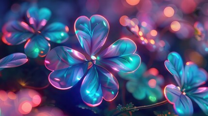 Neon Mega Clover Crystal  Wallpaper