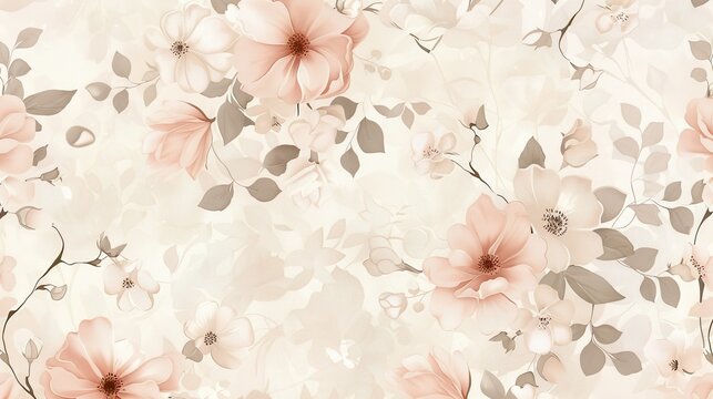 A floral pattern background with a delicate and feminine design perfect for adding a soft and romantic touch to designs
