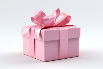 Obraz premium A pink gift box with a pink bow, perfect for any occasion