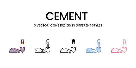 Cement  icons set in different style vector stock illustration