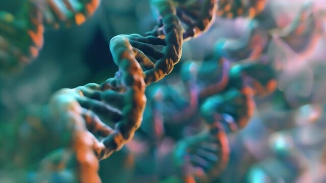 In this image a magnified view of a DNAbased nanostructure reveals a repeating helical pattern evoking the iconic double helix structure of DNA. The regularity and symmetry