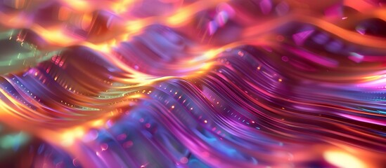 A colorful wave with a metallic sheen - obrazy, fototapety, plakaty