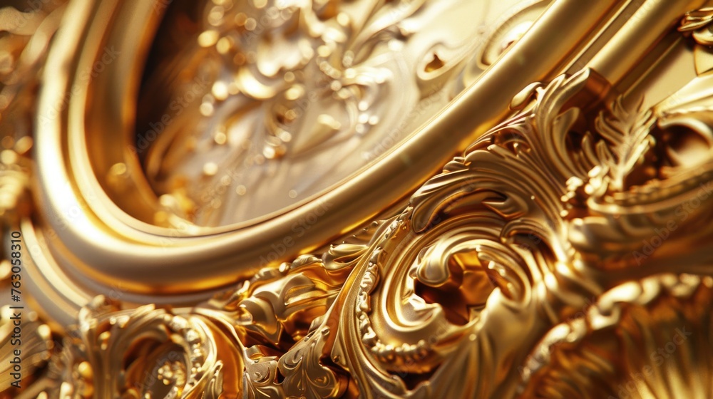 Poster a detailed close-up of a gold clock on a wall. suitable for time management concepts