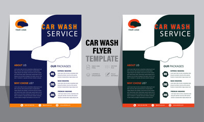 Car Wash Flyer marketing template, Car wash company poster, leaflet, Motor wash company promotion, Car wash business marketing
