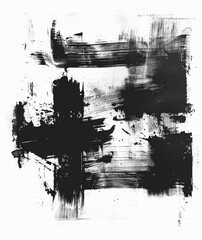 Dynamic Black Ink Brush Strokes Abstract