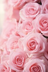Fototapeta premium A close up view of a bunch of pink roses. Perfect for floral backgrounds or romantic themes