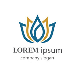 Elegant and beautiful blooming flower logo illustration