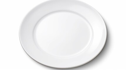 Plain white plate on white background. Perfect for minimalistic designs