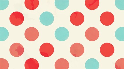 Polka dot pattern with a playful and retro look - obrazy, fototapety, plakaty