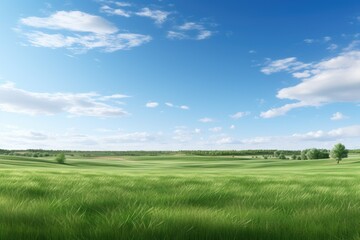 Obraz premium A serene landscape with trees in the distance. Suitable for nature and outdoor themes