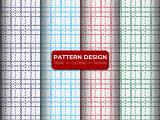 Geometric floral set of seamless patterns. white vector backgrounds. Simple illustrations